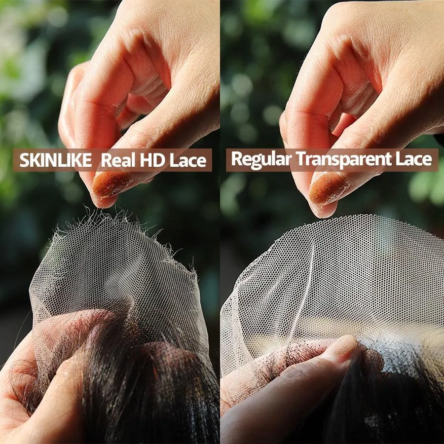 WOWANGEL Skinlike Real HD Lace 13X6 Full Frontal Wig Loose Deep Wave Pre Plucked