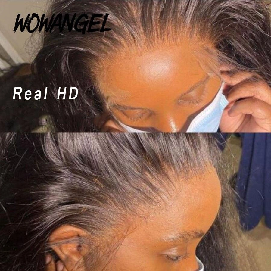 WOWANGEL Skinlike Real HD Lace 13X6 Full Frontal Wig Silk Straight Pre Plucked