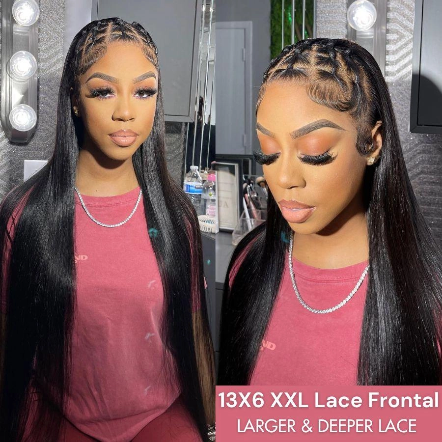 WOWANGEL Straight 13X6 HD Lace Full Frontal Wigs Premium Raw Hair