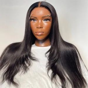 WOWANGEL Straight 6x6 Skinlike Real HD Lace Closure Wig Pre Plucked Glueless