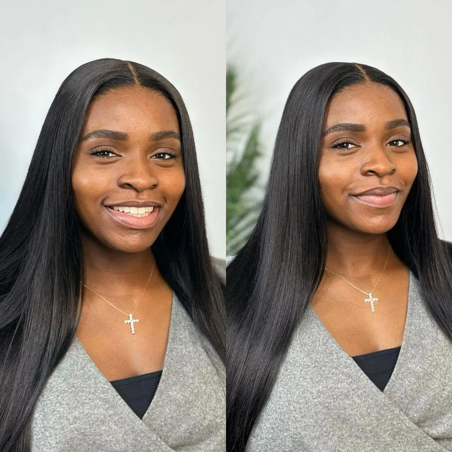WOWANGEL Straight 6x6 Skinlike Real HD Lace Closure Wig Pre Plucked Glueless