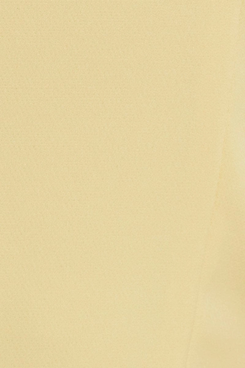 Yellow Designer Panel Detail Crop Top