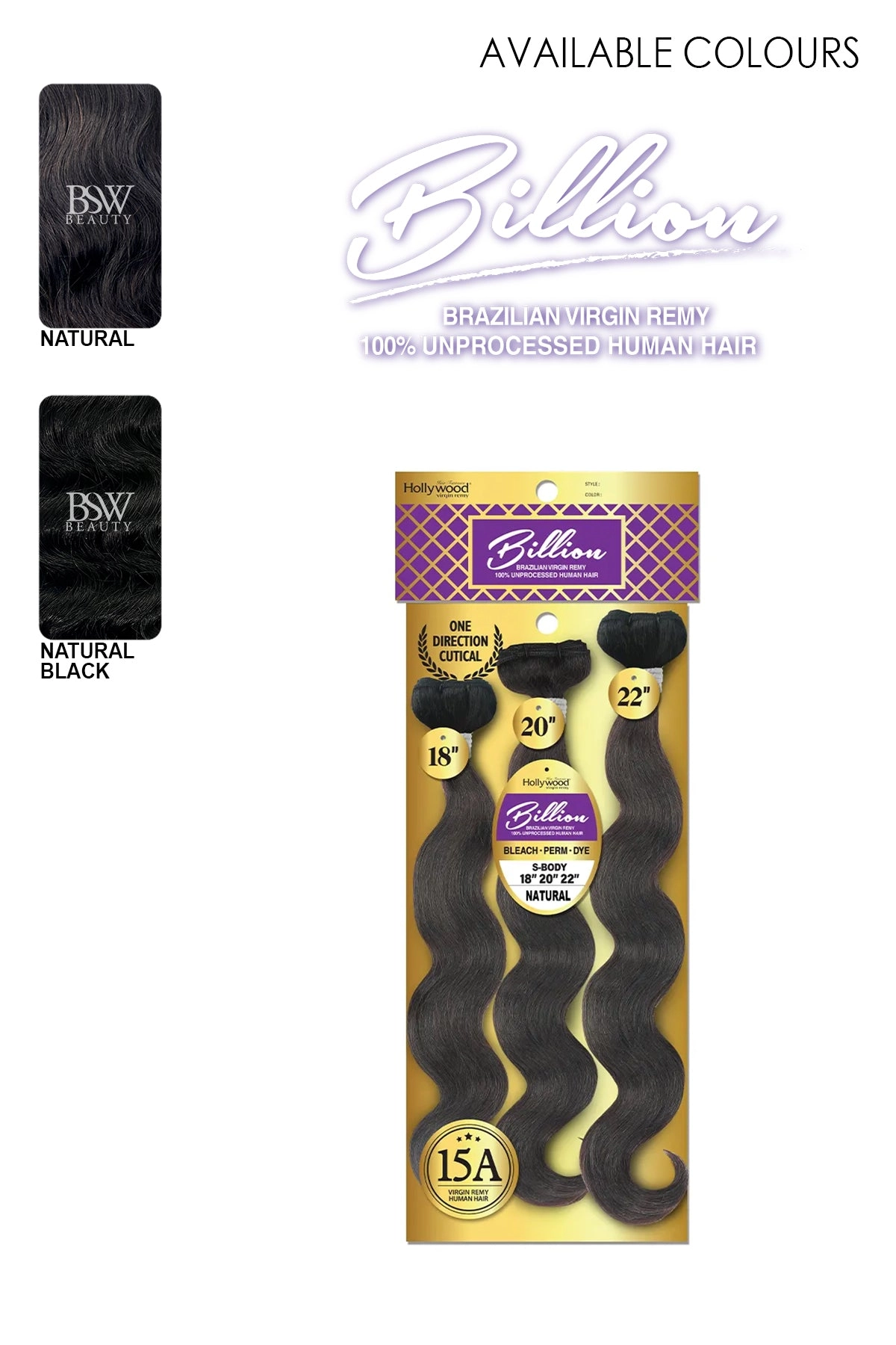 ZURY HOLLYWOOD VIRGIN REMY BILLION 100% UNPROCESSED HUMAN HAIR MULTI S-BODY
